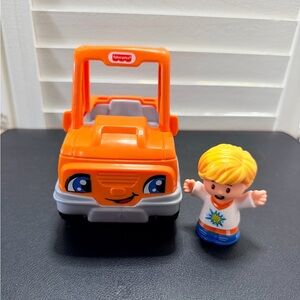 Fisher-Price Little People Smiling Orange Vehicle with Figure